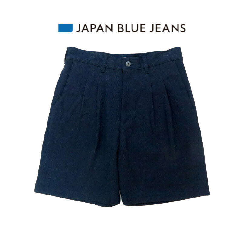 JAPAN BLUE JEANS ジャパンブルージーンズ 11oz インディゴ刺子 タックショーツ  ショートパンツ ハーフパンツ JBSP1004 【2025年春夏新作】