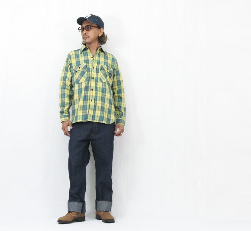 John Gluckow ジョングラッコー 長袖 フランネルシャツ The Ancient Flannel JG-06-2 D柄 WAREHOUSE ウエアハウス 【2025年秋冬新作】