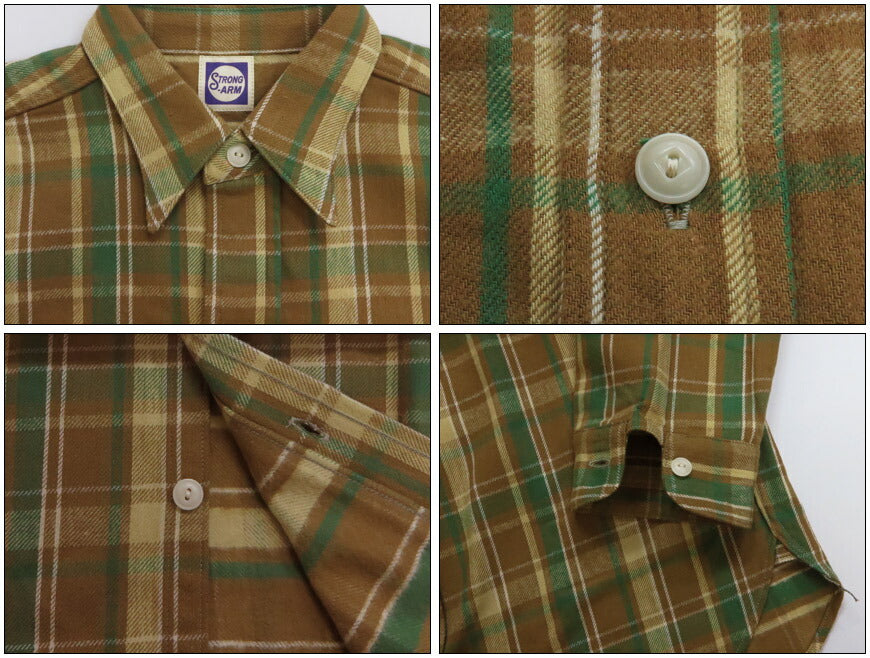 John Gluckow ジョングラッコー 長袖 フランネルシャツ 40's Storm Shirts JG-06 E柄 WAREHOUSE ウエアハウス 【2025年秋冬新作】