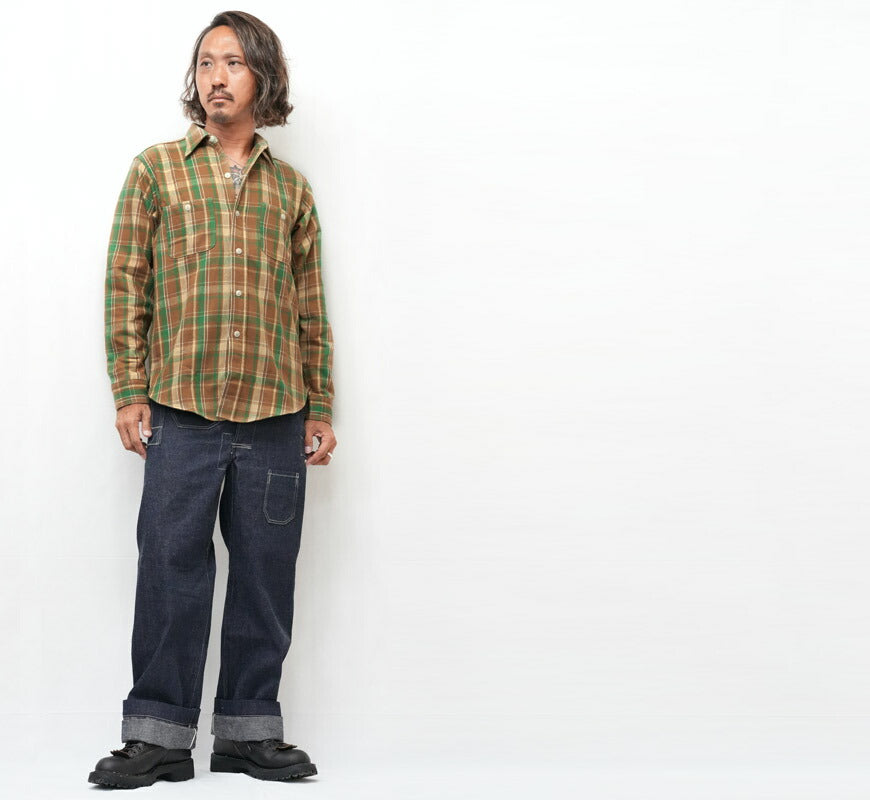 John Gluckow ジョングラッコー 長袖 フランネルシャツ 40's Storm Shirts JG-06 E柄 WAREHOUSE ウエアハウス 【2025年秋冬新作】