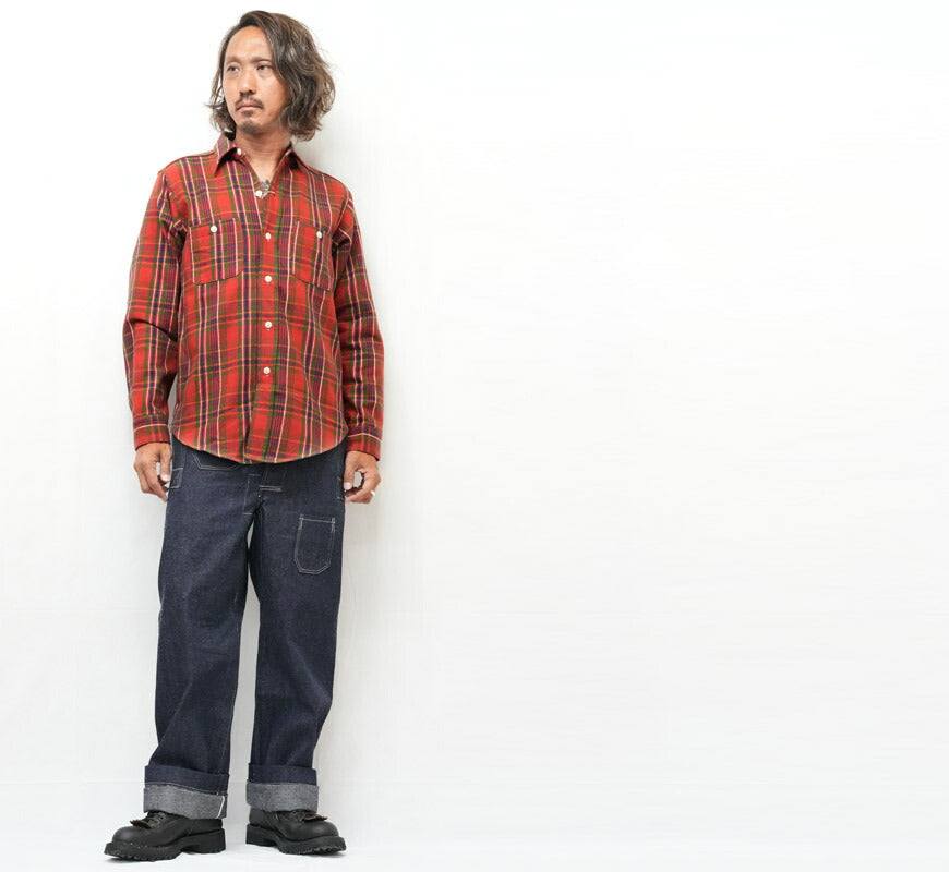 John Gluckow ジョングラッコー 長袖 フランネルシャツ 40's Storm Shirts JG-06 E柄 WAREHOUSE ウエアハウス 【2025年秋冬新作】