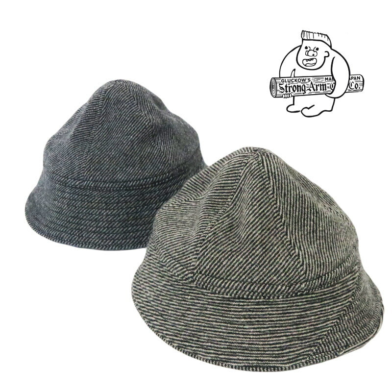 John Gluckow  ジョングラッコー by WAREHOUSE ウエアハウス ツイードウール プリズンキャップ バケットハット