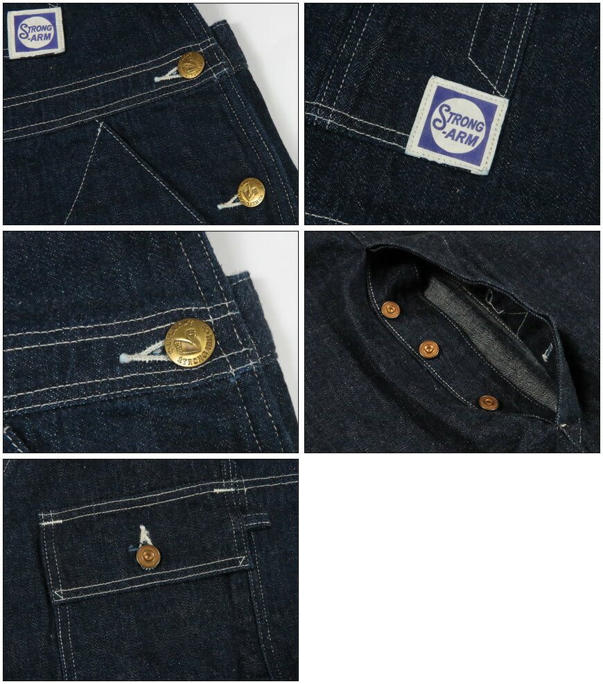 John Gluckow 조ング러코 by WAREHOUSE 웨어하우스 Lot.JG-41 오버롤 Strongarm Reinforced Overalls 인디고 데님 [2026년 봄/여름 신작]