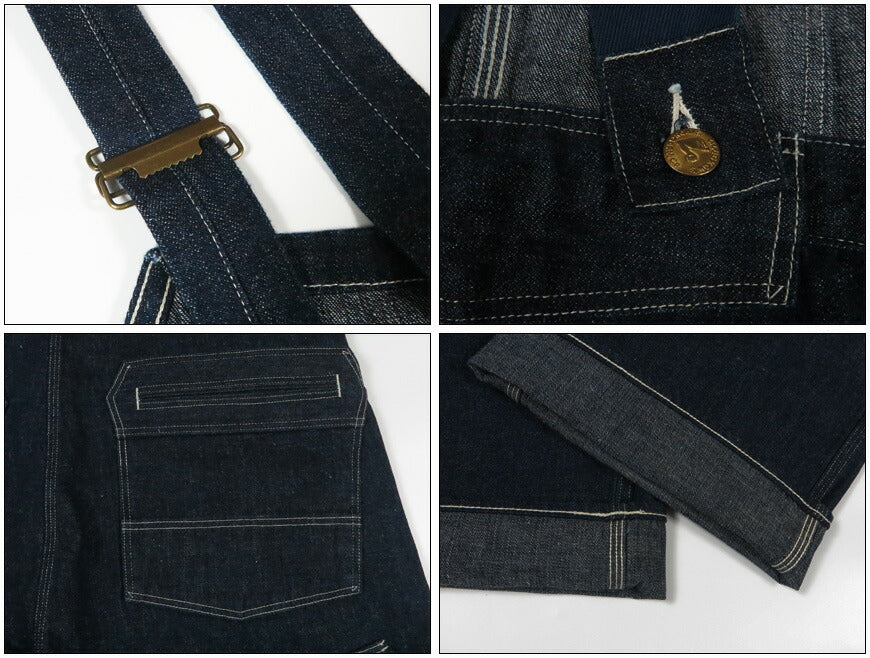 John Gluckow 조ング러코 by WAREHOUSE 웨어하우스 Lot.JG-41 오버롤 Strongarm Reinforced Overalls 인디고 데님 [2026년 봄/여름 신작]