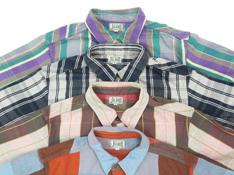 JELADO ジェラード 長袖 フランネル シャツ レギュラー丈  Unionworkers Shirt Regular チェック柄 JP12108 【2025年秋冬新作】