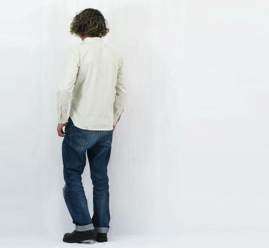 DALLES & CO ダリーズ＆コー King Field.A 長袖 ホワイトストライプ シャツ デラックスウェア DELUXEWARE 【2025年秋冬新作】