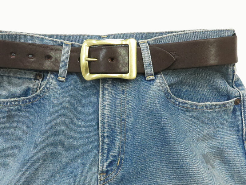 バーンズ BARNS ビッグバックル 40ｍｍレザー ベルト 栃木レザー製 LE-3055 【2025年秋冬新作】