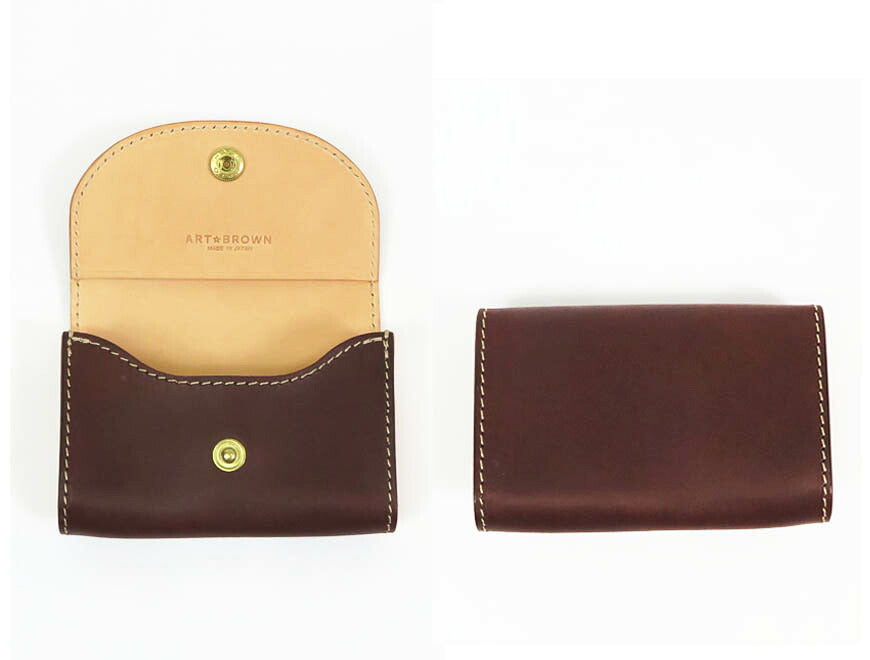 ART BROWN アートブラウン イタリアン・バケッタレザー ホック留め 名刺入れ カードケース 牛革 LGF00006AB【2026年春夏新作】