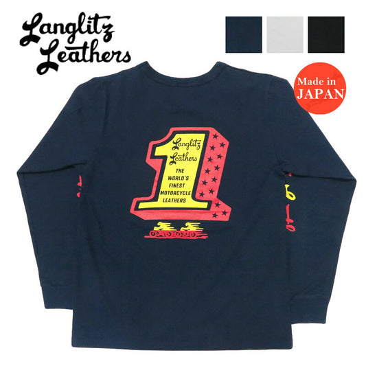 ラングリッツレザーズ Langlitz Leathers 長袖 Tシャツ ロゴプリント 日本製 LLC-004 LL310【2025年秋冬新作】