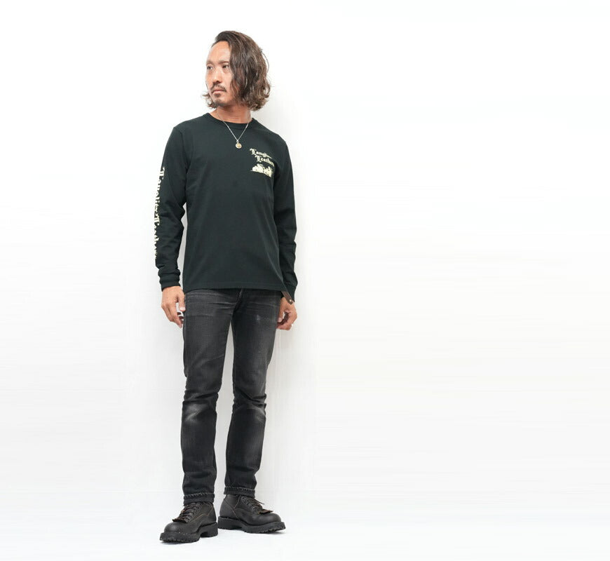ラングリッツレザーズ Langlitz Leathers 長袖 Tシャツ ロゴプリント 日本製 LLC-004 LL311【2025年秋冬新作】