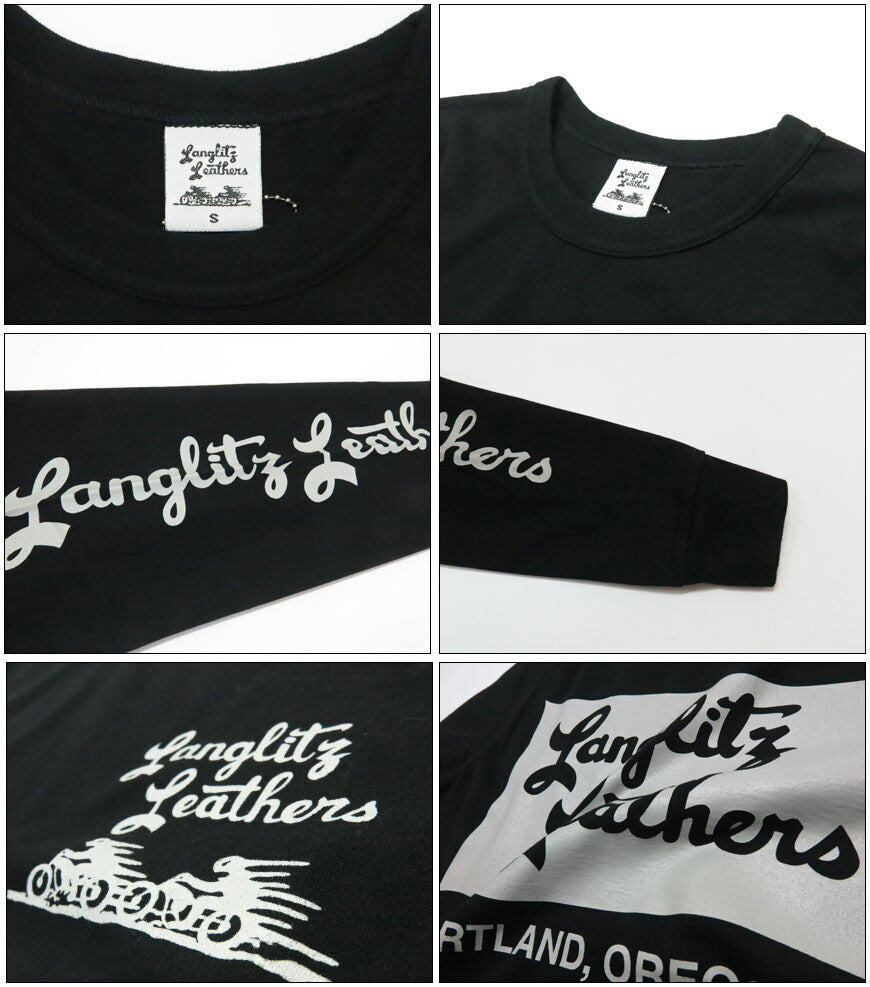 ラングリッツレザーズ Langlitz Leathers 長袖 Tシャツ ロゴプリント 日本製 LLC-004 TYPE-A　Flag【2025年秋冬新作】
