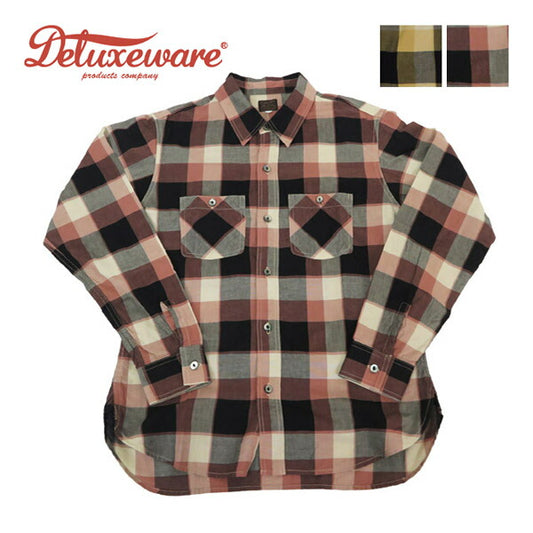 デラックスウェア DELUXEWARE LV-31 50s CHECK PATTERN 真夏対応素材 長袖 チェックシャツ 1C0224【2025年春夏新作】