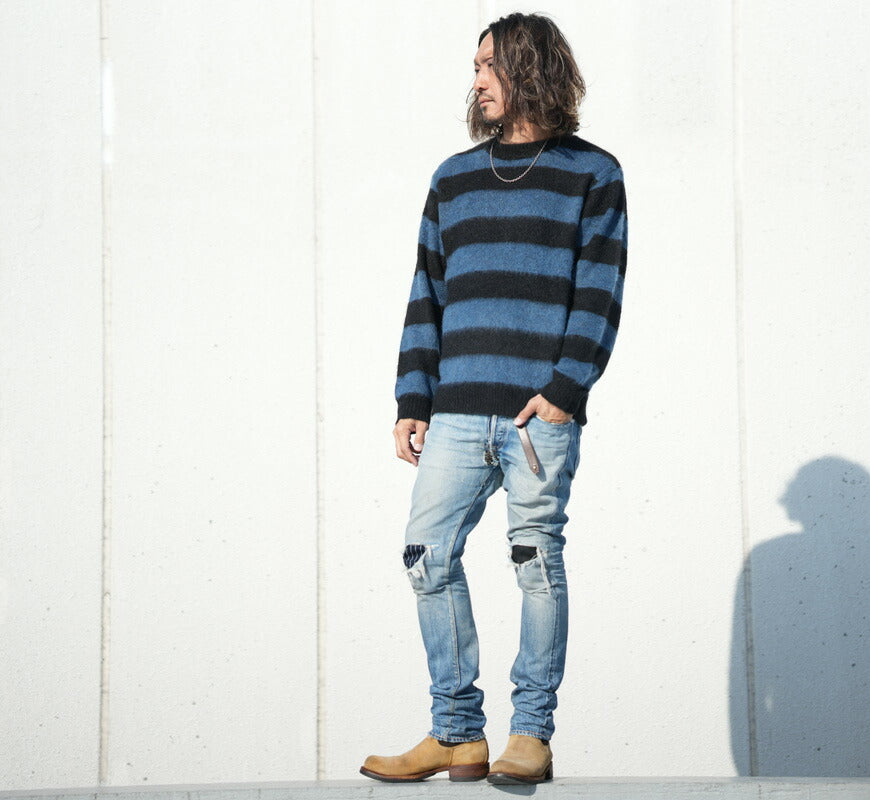 JELADO ジェラード クルーネック ボーダー モヘア セーター Lithium モヘヤ RG13839 【2025年秋冬新作】