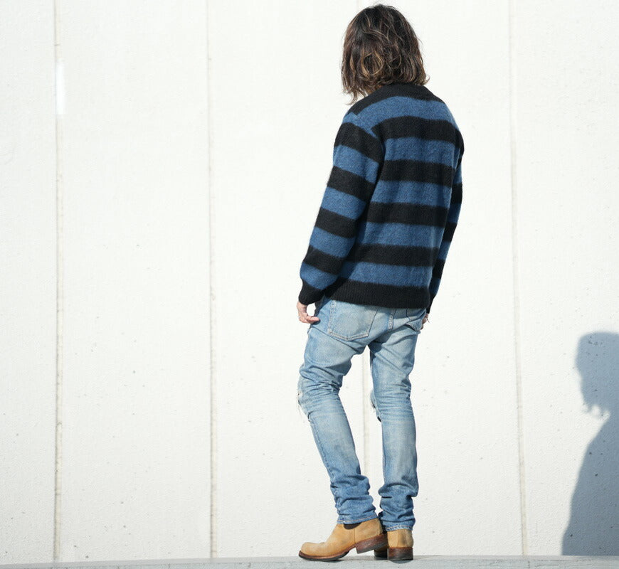 JELADO ジェラード クルーネック ボーダー モヘア セーター Lithium モヘヤ RG13839 【2025年秋冬新作】