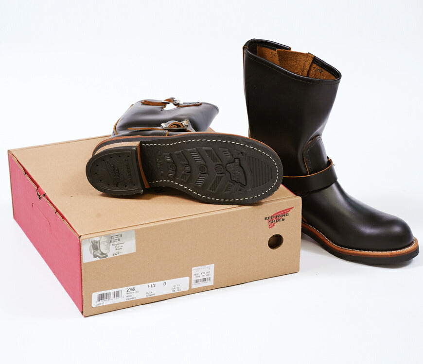 REDWING レッドウィング エンジニアブーツ Black "Klondike" ストーブパイプ ノン・スティールトゥ 茶芯 Dワイズ 11インチ Engineer Stovepipe Style No.2966 【2025年秋冬新作】