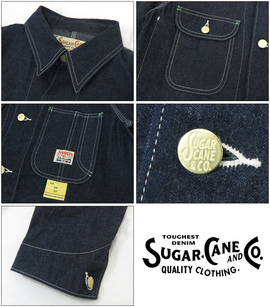 SUGAR CANE シュガーケーン 11oz ブルーデニム ワークコート カバーオール SC15655【2024-25年秋冬新作】