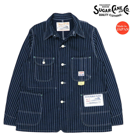 SUGAR CANE シュガーケーン 9oz ウォバッシュストライプ ワークコート カバーオール SC15658 【2024-25年秋冬新作】