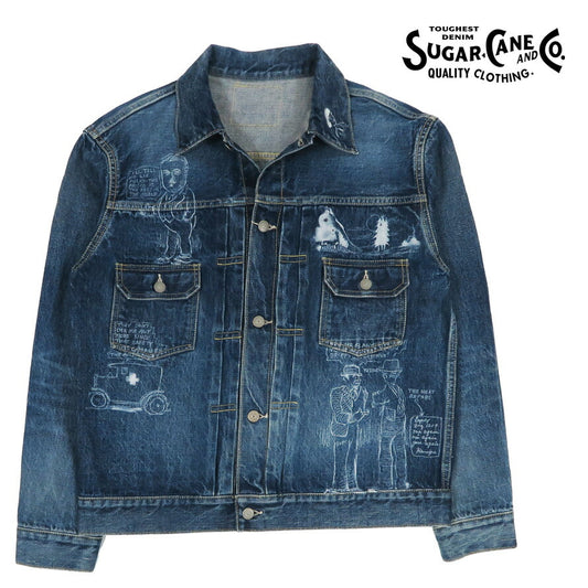 SUGAR CANE シュガーケーン 14.25oz デニム ジャケット セカンドタイプ 2nd CARTOON PAINT カートゥーンペイント DENIM JACKET 1953 ジージャン Gジャン SC15716 【2025年秋冬新作】