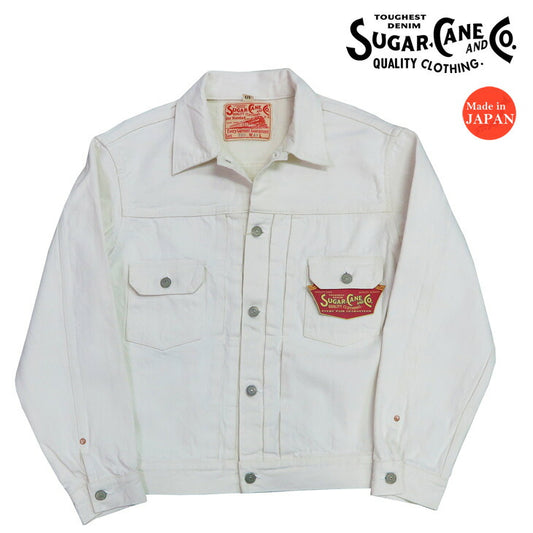 SUGAR CANE シュガーケーン 13oz ホワイト デニム ジャケット ワンウォッシュ 1953モデル 2nd(セカンド) ジージャン Gジャン 13oz WHITE DENIM JACKET 1953 MODEL SC15720 【2025年春夏新作】