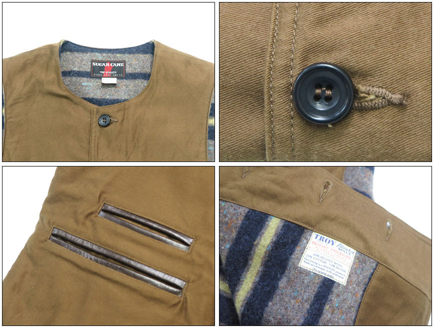 シュガーケーン  SUGAR CANE モールスキンベスト FICTION ROMANCE 9.5oz. MOLESKIN VEST SC15832 【2025年秋冬新作】