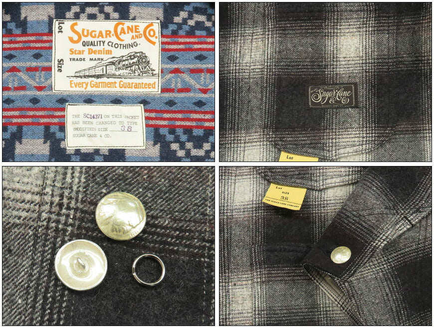 SUGAR CANE シュガーケーン コットンチェック / ウールブランケット ワーク ジャケット SC15843 【2025年秋冬新作】