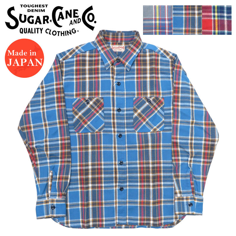 シュガーケーン SUGAR CANE 長袖 ワークシャツ ツイルチェック TWILL CHECK WORK SHIRT SC29363【2024-25年秋冬新作】