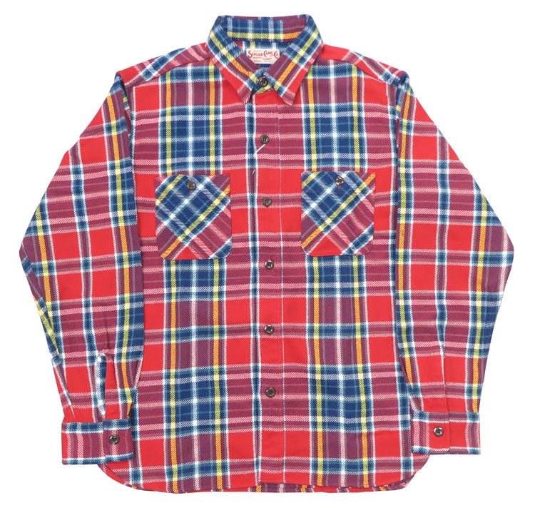 シュガーケーン SUGAR CANE 長袖 ワークシャツ ツイルチェック TWILL CHECK WORK SHIRT SC29363【2024-25年秋冬新作】