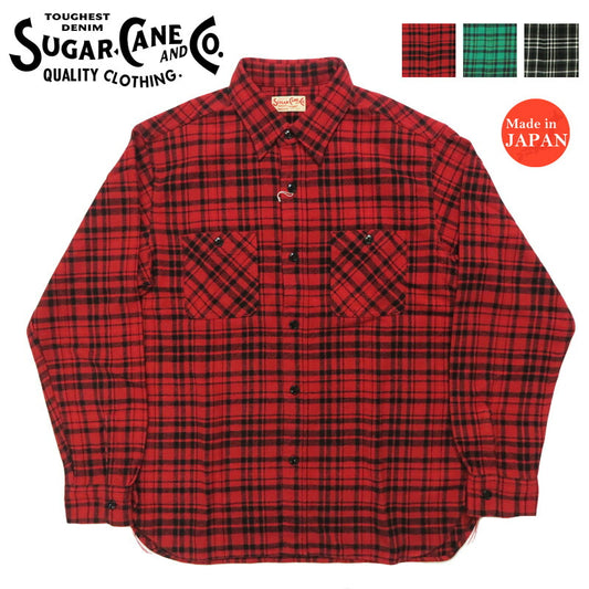 シュガーケーン SUGAR CANE 長袖 ワークシャツ ツイルチェック  SC29559 【2025年秋冬新作】