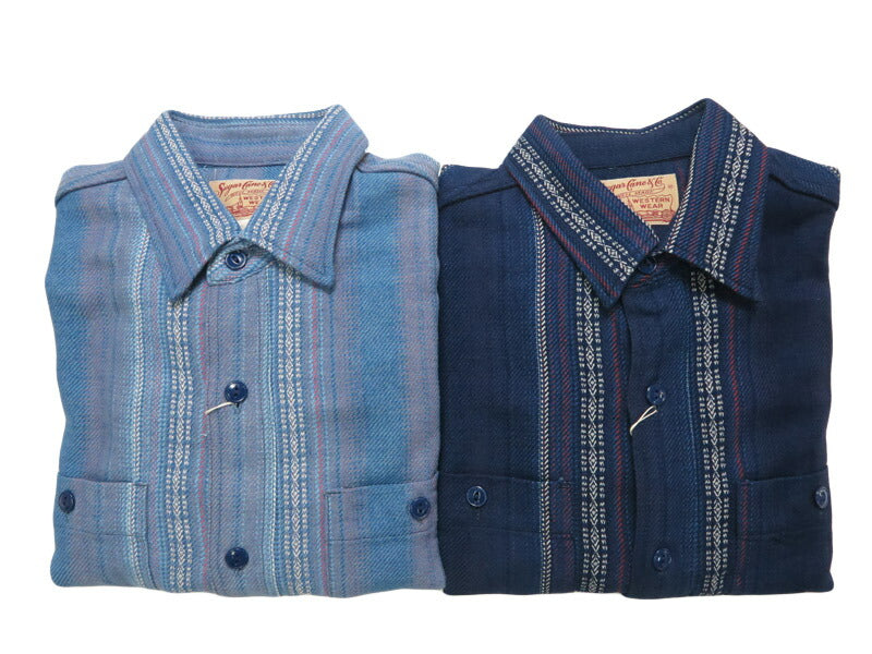 シュガーケーン SUGAR CANE 長袖 ネイティブアメリカン ワーク シャツ NATIVE AMERICAN INDIGO DOBBY WORK SHIRT SC29579 【2025年秋冬新作】