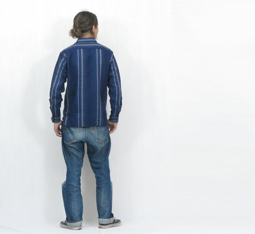 シュガーケーン SUGAR CANE 長袖 ネイティブアメリカン ワーク シャツ NATIVE AMERICAN INDIGO DOBBY WORK SHIRT SC29579 【2025年秋冬新作】