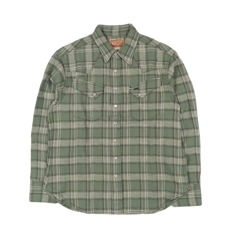 シュガーケーン SUGAR CANE ヘリンボーン チェック柄ウエスタンシャツ WASHER HERRINGBONE CHECK WESTERN SHIRT SC29687　【2026年春夏新作】