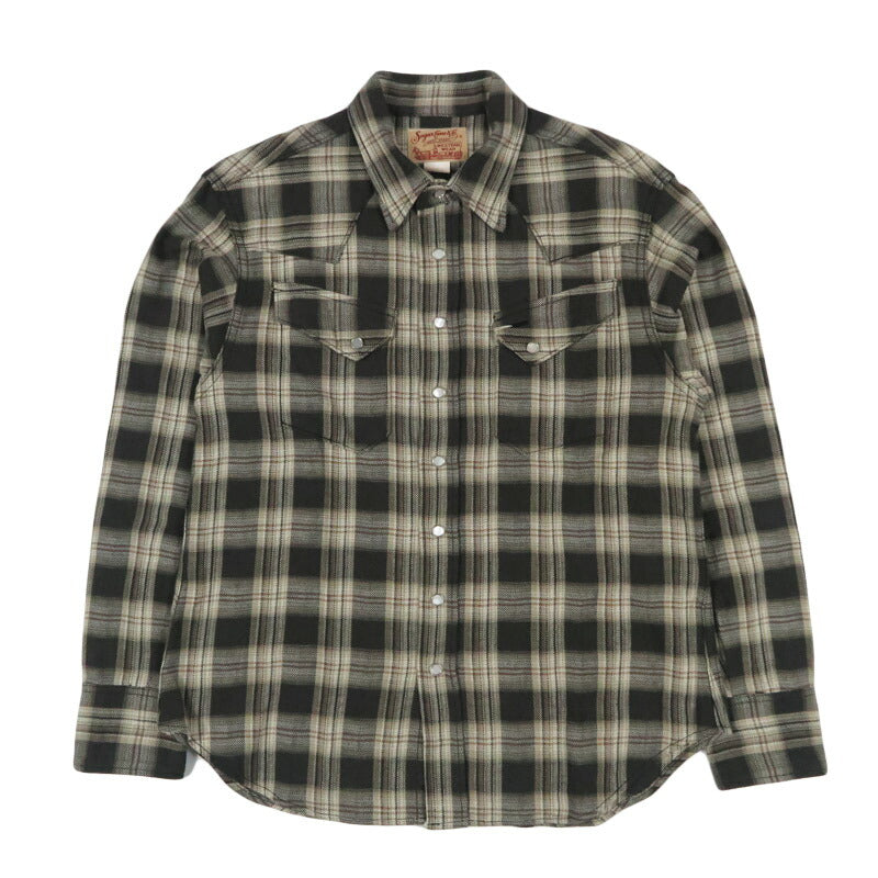 シュガーケーン SUGAR CANE ヘリンボーン チェック柄ウエスタンシャツ WASHER HERRINGBONE CHECK WESTERN SHIRT SC29687　【2026年春夏新作】