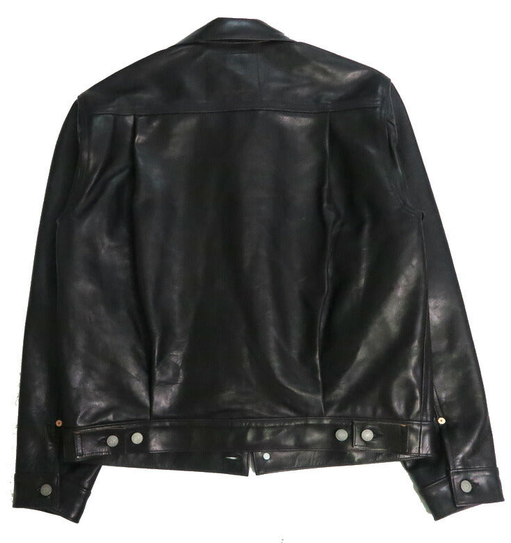 SUGAR CANE シュガーケーン ブラックホースハイド レザージャケット 2nd 1953モデル ボーダーウールブランケット裏地 馬革 茶芯 SC80681 【2025年秋冬新作】