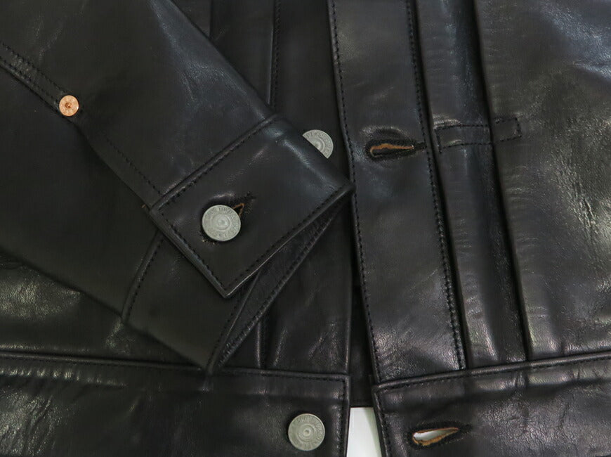 SUGAR CANE シュガーケーン ブラックホースハイド レザージャケット 2nd 1953モデル ボーダーウールブランケット裏地 馬革 茶芯 SC80681 【2025年秋冬新作】