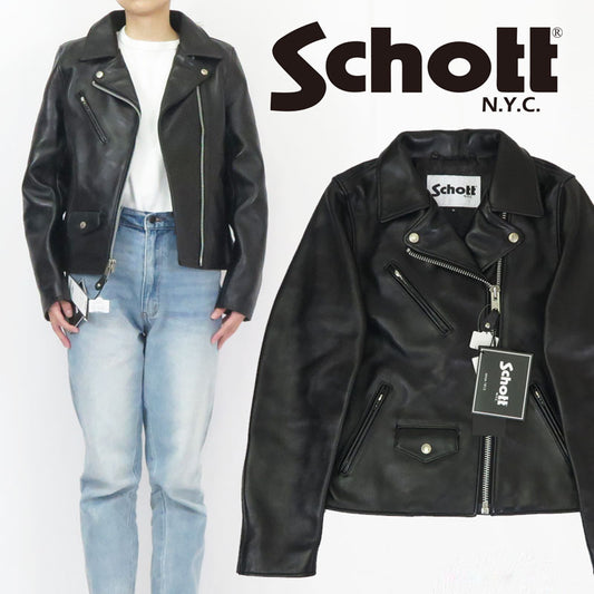 ショット Schott ラムレザー ダブル ライダース ジャケット レディース 羊革 3221005【2024-25年秋冬新作】