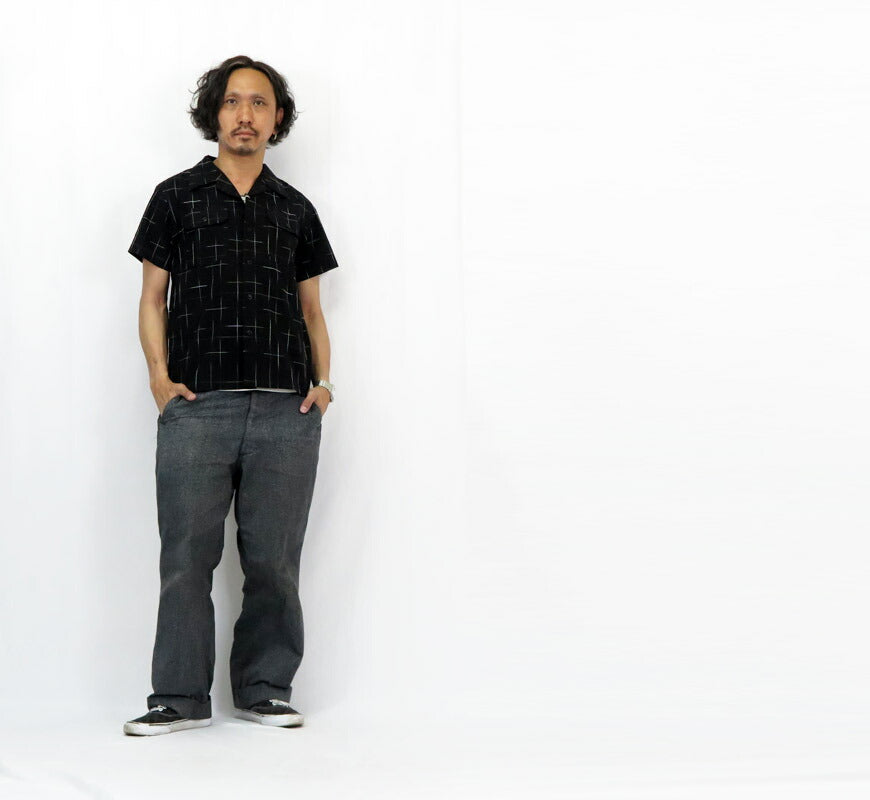 ダルチザン ステュディオ・ダ・ルチザン STUDIO D'ARTISAN  京黒紋付 染絣 格子 チェック柄 半袖 オープンカラーシャツ 5720【2025年春夏新作】