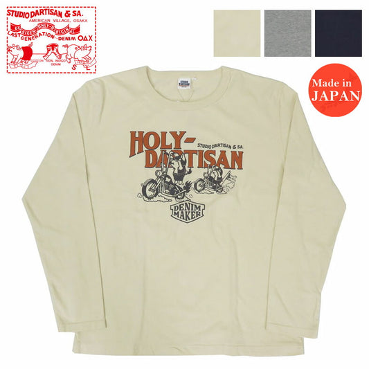 ダルチザン ステュディオ・ダ・ルチザン STUDIO D'ARTISAN 長袖 プリント Tシャツ "HOLY-DARTISAN" 8150A【2024-25年秋冬新作】