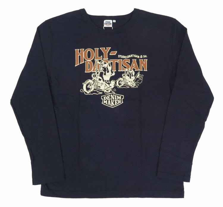 ダルチザン ステュディオ・ダ・ルチザン STUDIO D'ARTISAN 長袖 プリント Tシャツ "HOLY-DARTISAN" 8150A【2024-25年秋冬新作】