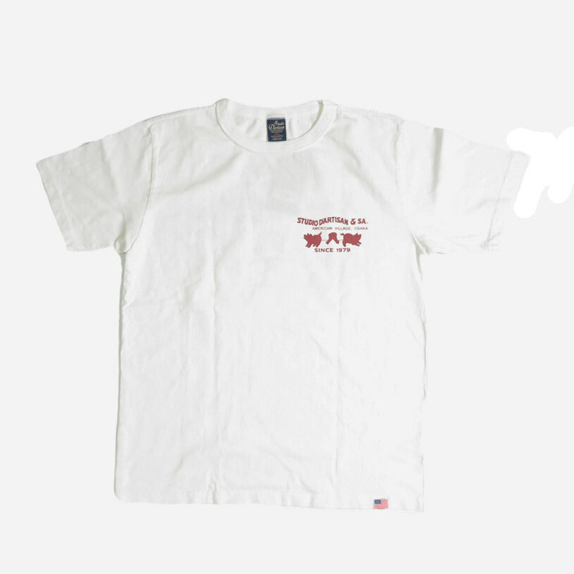 ダルチザン ステュディオ・ダ・ルチザン STUDIO D'ARTISAN 半袖 吊り編み プリント Tシャツ バックプリント