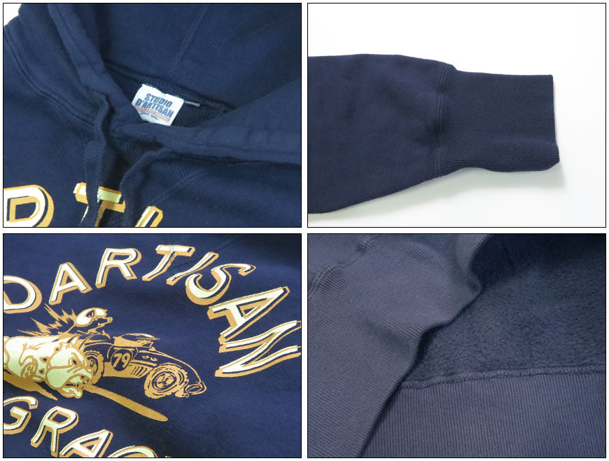 ダルチザン ステュディオ・ダ・ルチザン STUDIO D'ARTISAN プリント プルオーバー スウェット パーカー 両Vガゼット ”DOG RACE” 8194B 【2025年秋冬新作】