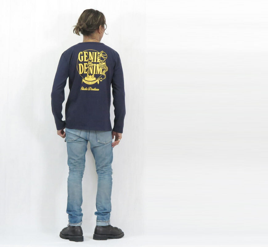 ダルチザン ステュディオ・ダ・ルチザン STUDIO D'ARTISAN 長袖 プリント Tシャツ "GENIE DENIM" 8195A【2025年秋冬新作】