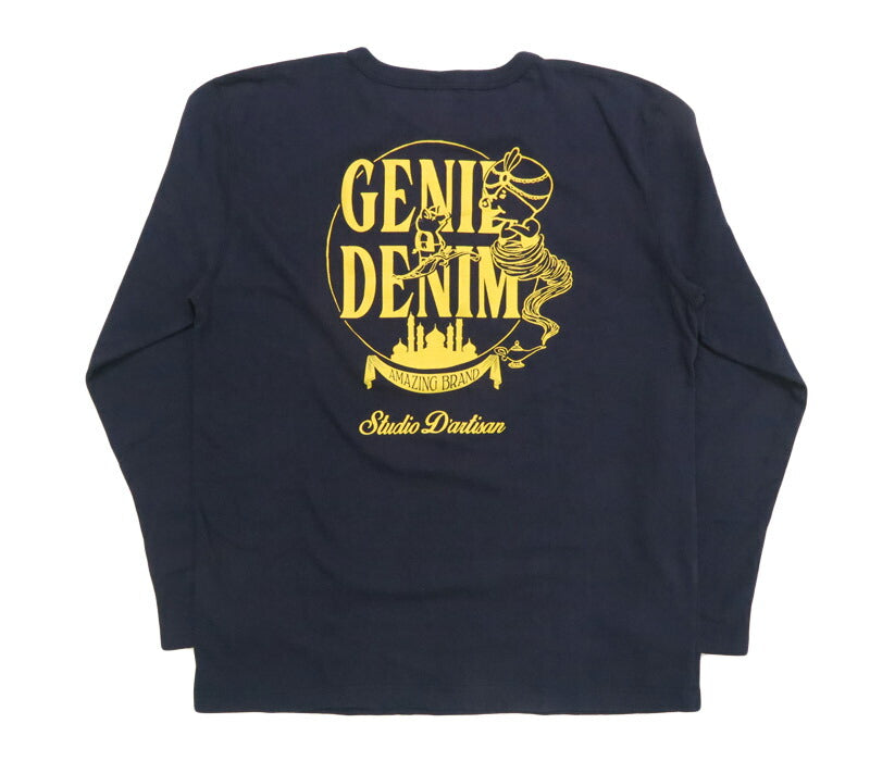 ダルチザン ステュディオ・ダ・ルチザン STUDIO D'ARTISAN 長袖 プリント Tシャツ "GENIE DENIM" 8195A【2025年秋冬新作】
