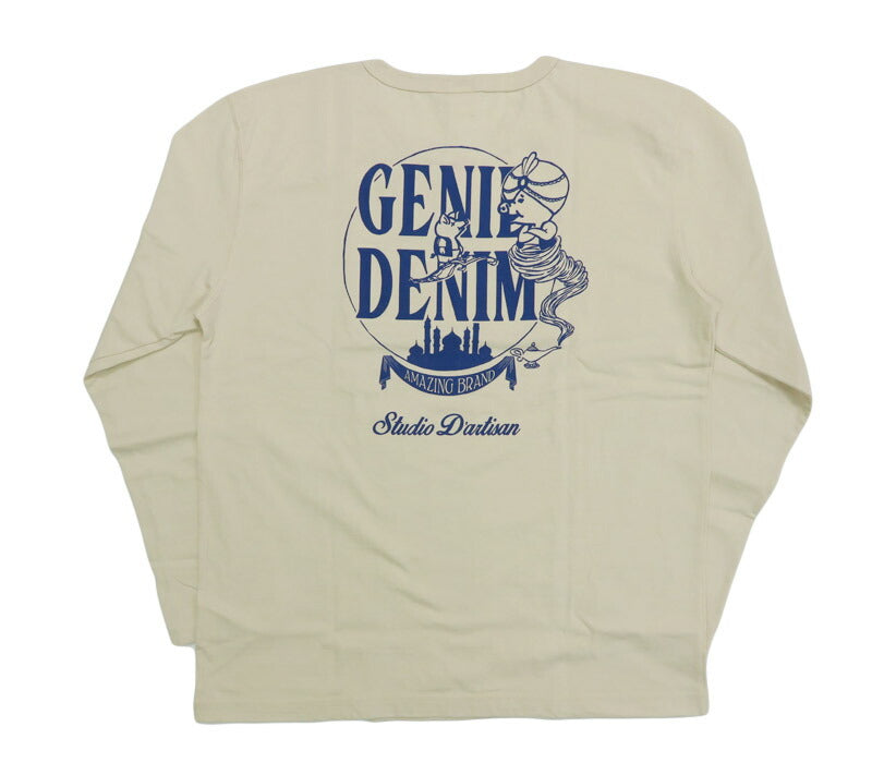 ダルチザン ステュディオ・ダ・ルチザン STUDIO D'ARTISAN 長袖 プリント Tシャツ "GENIE DENIM" 8195A【2025年秋冬新作】