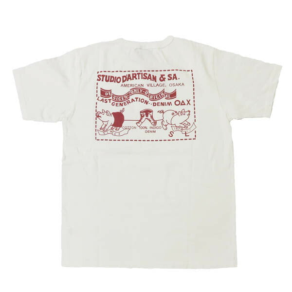 ダルチザン ステュディオ・ダ・ルチザン STUDIO D'ARTISAN 半袖 Tシャツ デニムポケットT 背面ロゴ 8214A【2026年春夏新作】