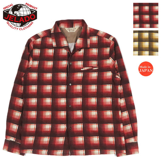 JELADO ジェラード 長袖 フランネル オープンカラー シャツ Vincent SG21105 【2026年春夏新作】