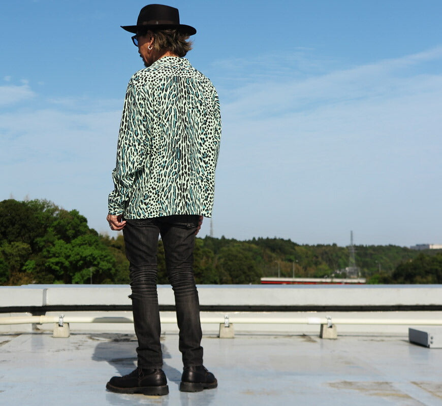 STAR OF HOLLYWOOD スターオブハリウッド 長袖 レーヨン オープンカラー シャツ OCELOT ヒョウ柄 アロハシャツ ハワイアンシャツ SH29707 【2026年春夏新作】