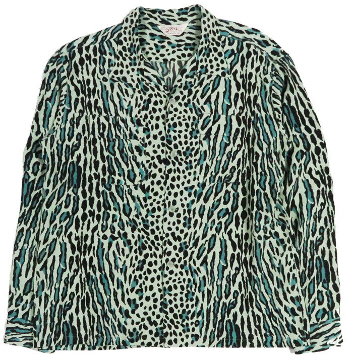 STAR OF HOLLYWOOD スターオブハリウッド 長袖 レーヨン オープンカラー シャツ OCELOT ヒョウ柄 アロハシャツ ハワイアンシャツ SH29707 【2026年春夏新作】