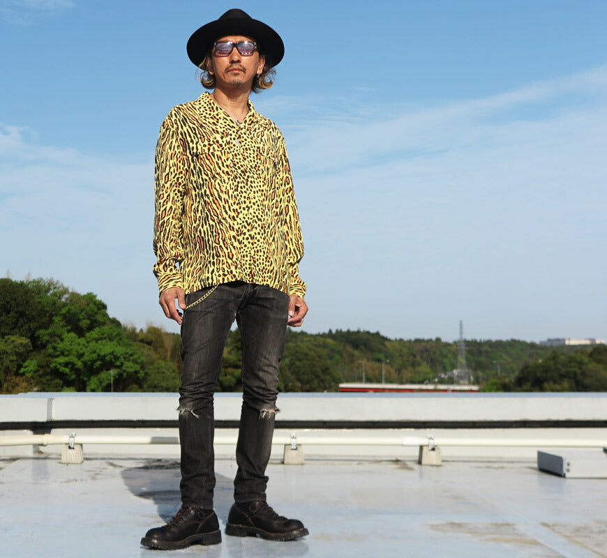 STAR OF HOLLYWOOD スターオブハリウッド 長袖 レーヨン オープンカラー シャツ OCELOT ヒョウ柄 アロハシャツ ハワイアンシャツ SH29707 【2026年春夏新作】