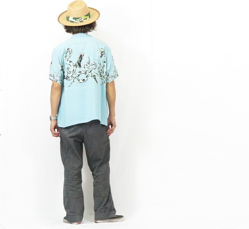 STAROFHOLLYWOODスターオブハリウッド半袖レーヨンオープンカラーシャツLEOPARDアロハシャツハワイアンシャツSH39490【2025年春夏新作】