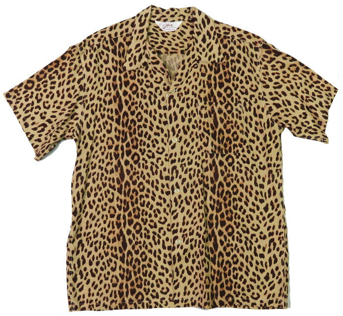 STAR OF HOLLYWOOD スターオブハリウッド 半袖 レーヨン オープンカラー シャツ LEOPARD アロハシャツ ハワイアンシャツ SH39490 【2025年春夏新作】